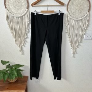 Lafayette 148 black wool blend wide leg career work pants size 12